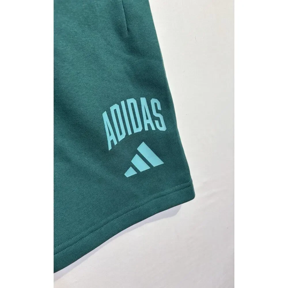 Adidas Shorts Men’s LT Large Tall Green Fleece Athletic Drawstring NWT
